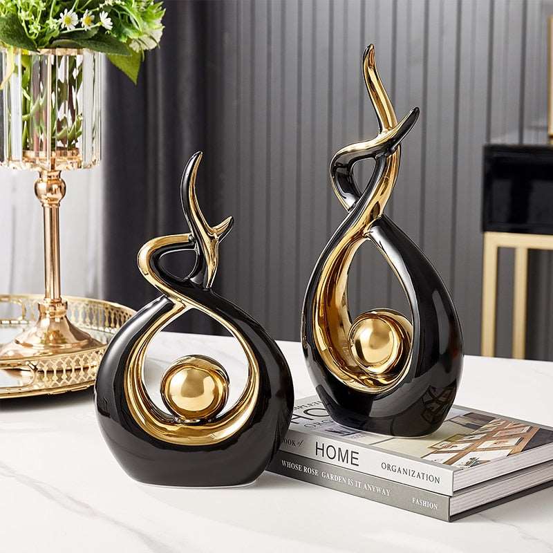 The Southern Atelier – Elegant Twisted Ceramic Sculpture with Golden Highlights for a Timeless Charm - The Southern AtelierSKU_1763119421386_145
