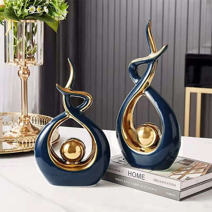 The Southern Atelier – Elegant Twisted Ceramic Sculpture with Golden Highlights for a Timeless Charm - The Southern AtelierSKU_1763119421386_198