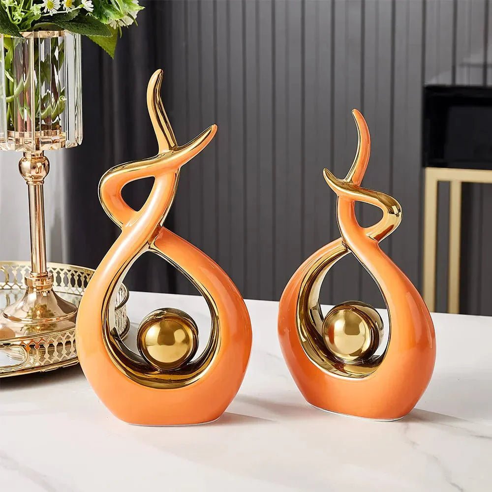 The Southern Atelier – Elegant Twisted Ceramic Sculpture with Golden Highlights for a Timeless Charm - The Southern AtelierSKU_1763119421386_784