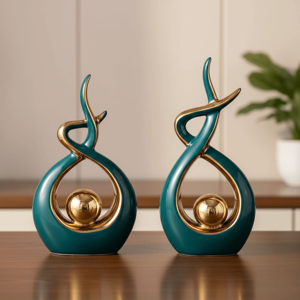 The Southern Atelier – Elegant Twisted Ceramic Sculpture with Golden Highlights for a Timeless Charm - The Southern AtelierSKU_1763119421386_962