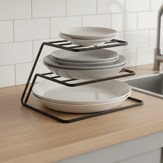 The Southern Atelier – Elegant Two - Tier Plate Rack for Organised Dining Spaces with Timeless Charm - The Southern AtelierSKU_1763119478788_884