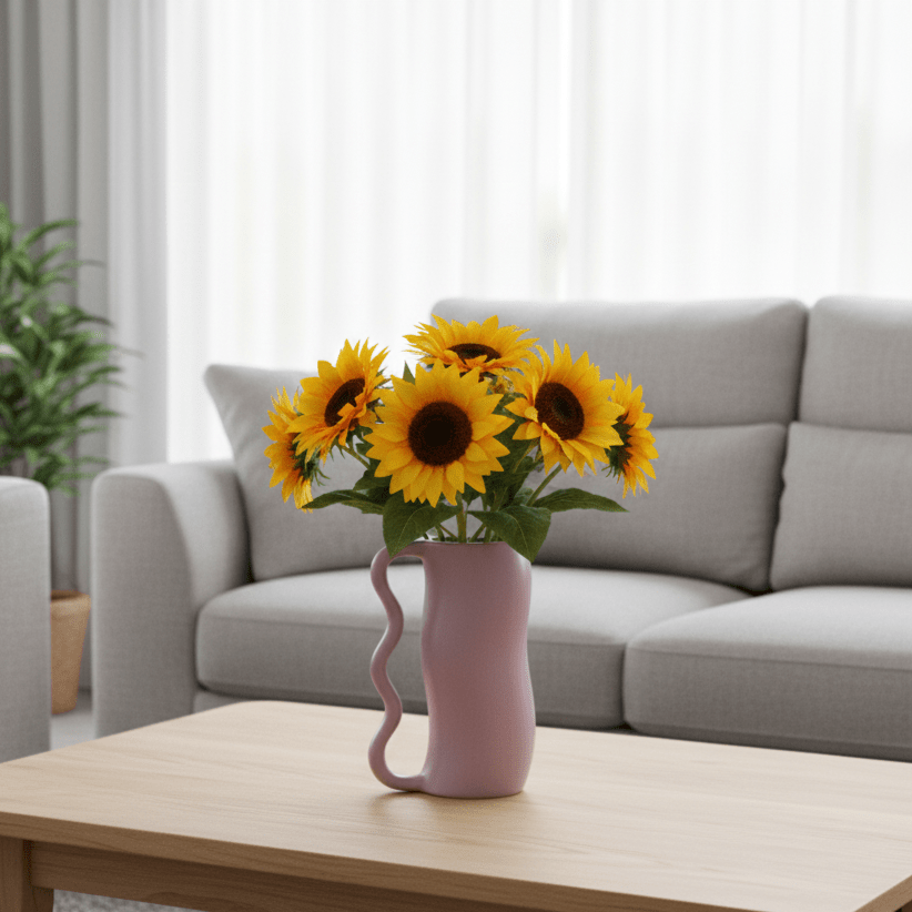 The Southern Atelier – Elegant Wavy Ceramic Vase in Soft Pastel Hues for a Tranquil Atmosphere - The Southern AtelierSKU_1766400548025_549