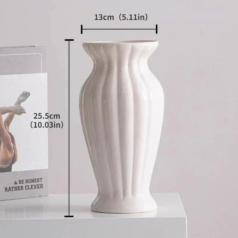 The Southern Atelier – Elegant White Ceramic Vase for Contemporary Spaces with Timeless Charm - The Southern AtelierSKU_1763119028925_299