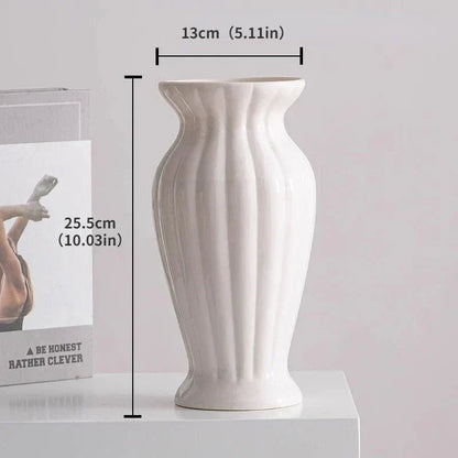 The Southern Atelier – Elegant White Ceramic Vase for Contemporary Spaces with Timeless Charm - The Southern AtelierSKU_1763119028925_299