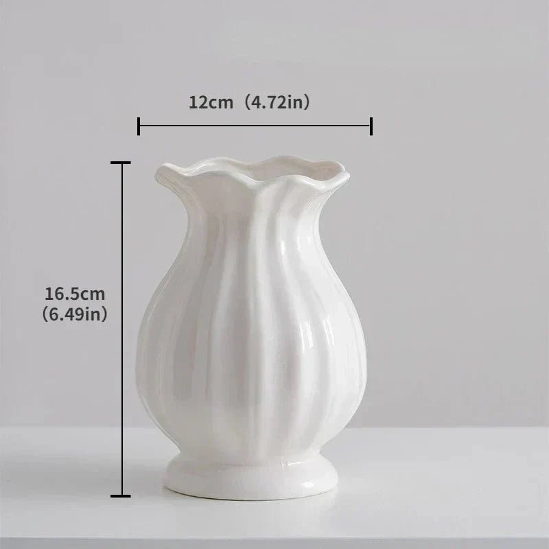 The Southern Atelier – Elegant White Ceramic Vase for Contemporary Spaces with Timeless Charm - The Southern AtelierSKU_1763119028925_299