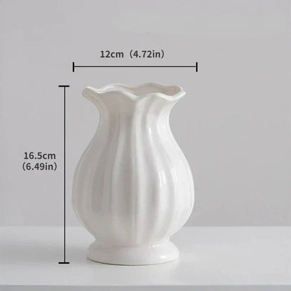 The Southern Atelier – Elegant White Ceramic Vase for Contemporary Spaces with Timeless Charm - The Southern AtelierSKU_1763119028925_299