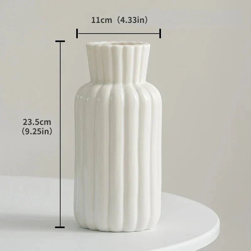 The Southern Atelier – Elegant White Ceramic Vase for Contemporary Spaces with Timeless Charm - The Southern AtelierSKU_1763119028925_299