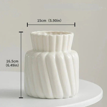 The Southern Atelier – Elegant White Ceramic Vase for Contemporary Spaces with Timeless Charm - The Southern AtelierSKU_1763119028925_299