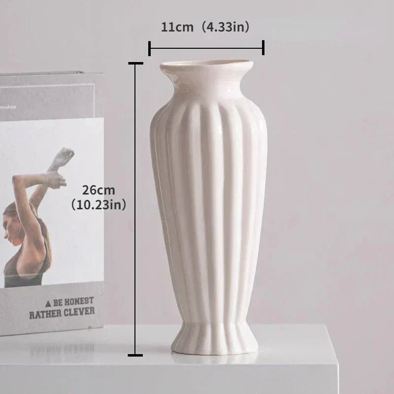 The Southern Atelier – Elegant White Ceramic Vase for Contemporary Spaces with Timeless Charm - The Southern AtelierSKU_1763119028925_299