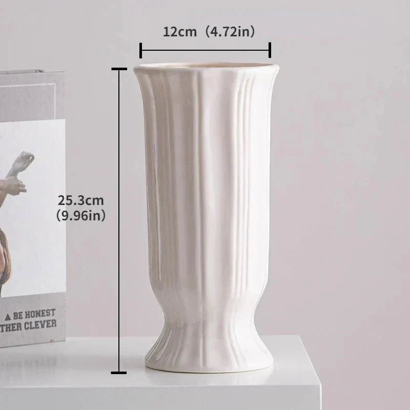 The Southern Atelier – Elegant White Ceramic Vase for Contemporary Spaces with Timeless Charm - The Southern AtelierSKU_1763119028925_299