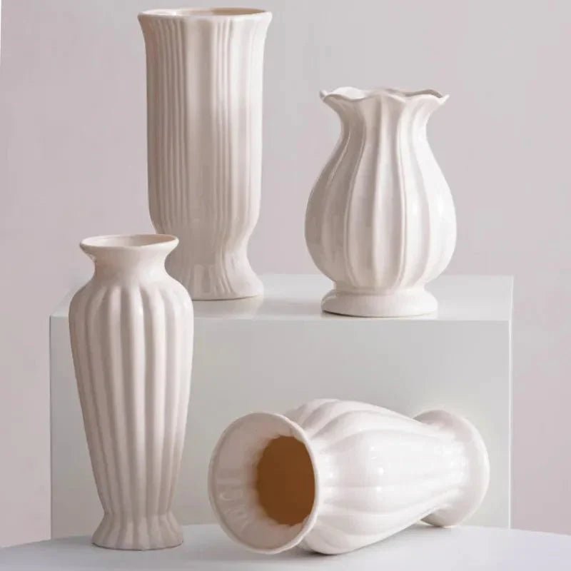 The Southern Atelier – Elegant White Ceramic Vase for Contemporary Spaces with Timeless Charm - The Southern AtelierSKU_1763119028925_813