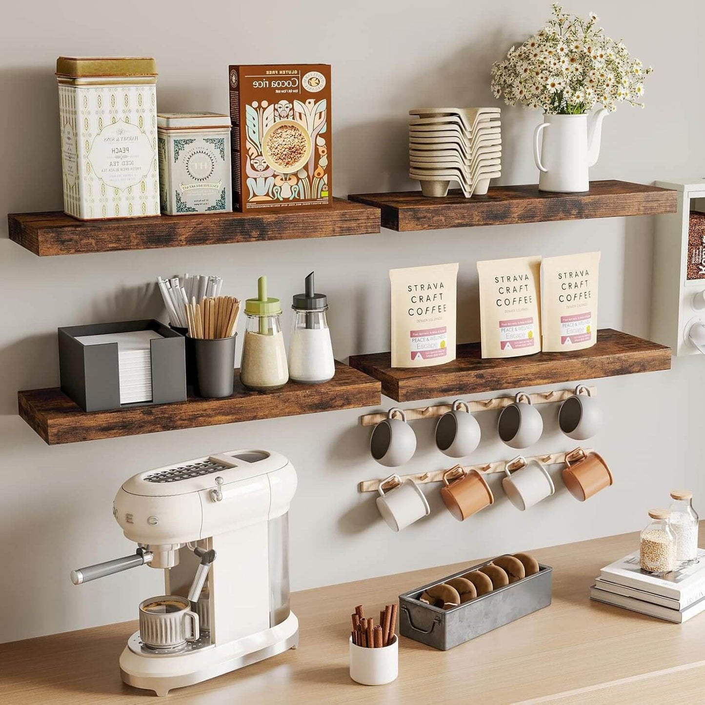 The Southern Atelier – Elegant Wooden Floating Shelf for Timeless Spaces - The Southern AtelierSKU_1775909323815_612