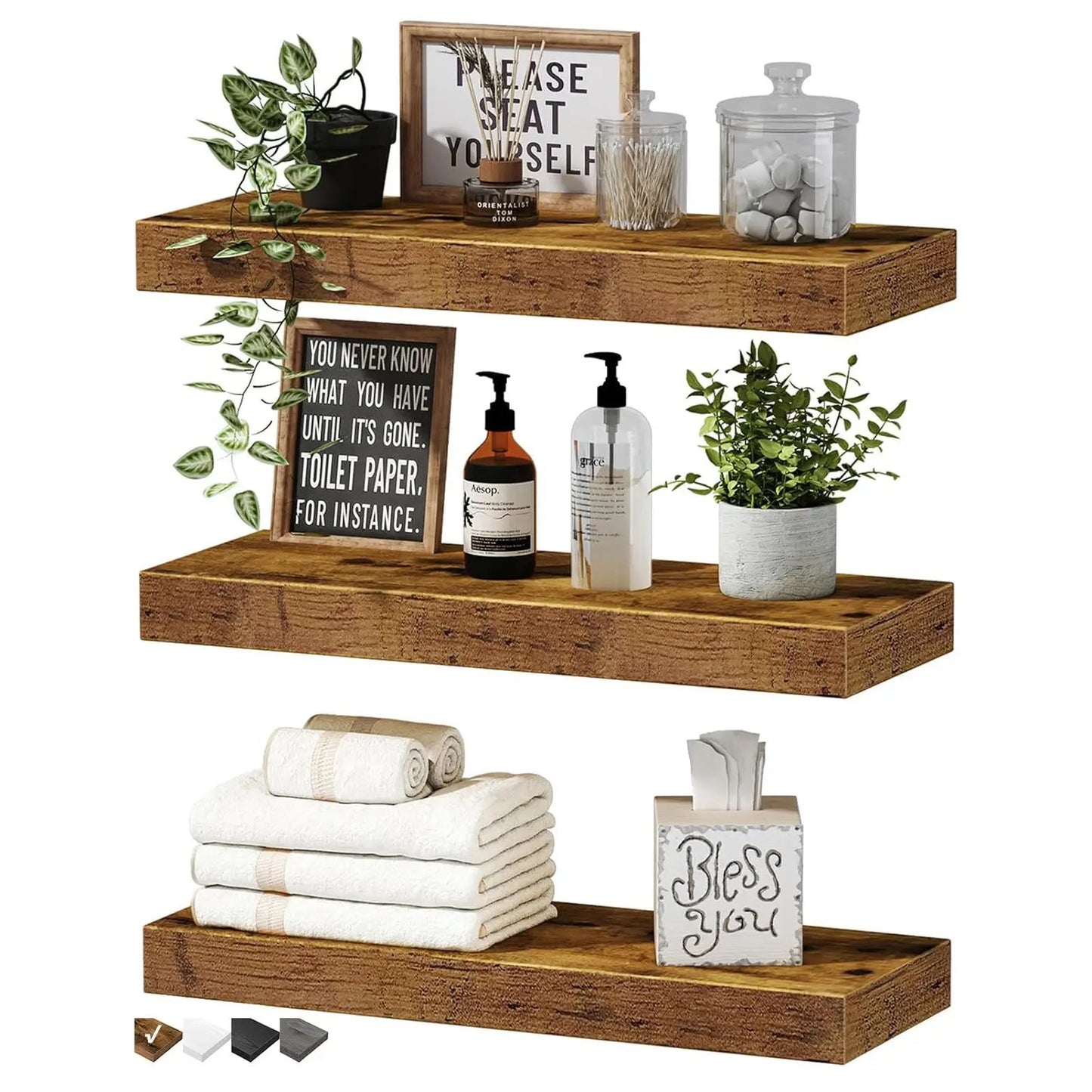 The Southern Atelier – Elegant Wooden Floating Shelf for Timeless Spaces - The Southern AtelierSKU_1775909323815_881
