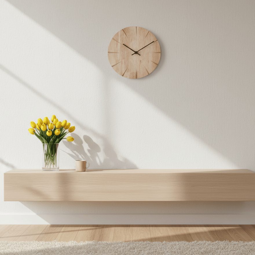 The Southern Atelier – Elegant Wooden Wall Clock for Contemporary Spaces with Timeless Charm - The Southern AtelierSKU_1765807270728_278