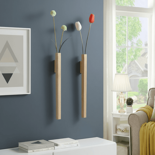 The Southern Atelier – Elegant Wooden Wall Point Vase for Rustic Sophistication with Natural Touch - The Southern AtelierSKU_1758918246566_861