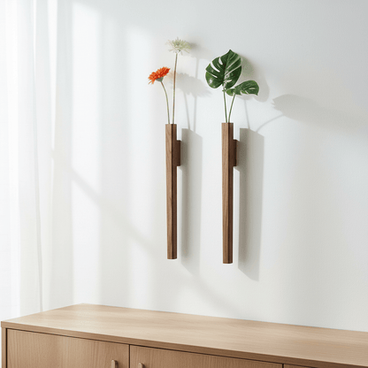 The Southern Atelier – Elegant Wooden Wall Point Vase for Rustic Sophistication with Natural Touch - The Southern AtelierSKU_1758918246566_861