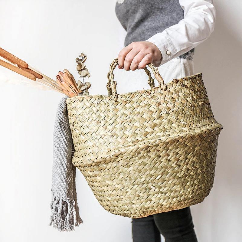 The Southern Atelier – Elegant Woven Plant Basket with Versatile Handles for a Serene Ambiance - The Southern AtelierSKU_1763119191782_167
