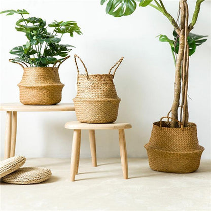The Southern Atelier – Elegant Woven Plant Basket with Versatile Handles for a Serene Ambiance - The Southern AtelierSKU_1763119191782_167