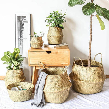 The Southern Atelier – Elegant Woven Plant Basket with Versatile Handles for a Serene Ambiance - The Southern AtelierSKU_1763119191782_167