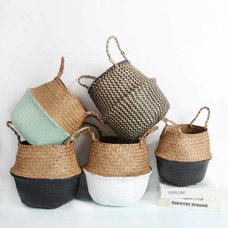 The Southern Atelier – Elegant Woven Plant Basket with Versatile Handles for a Serene Ambiance - The Southern AtelierSKU_1763119191782_167
