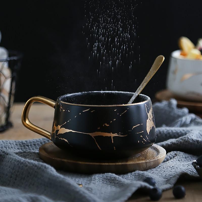 The Southern Atelier – Exquisite Ceramic Coffee Mug in Golden Marble Finish for a Refined Kitchen Elegance - The Southern AtelierSKU_1758918107234_891
