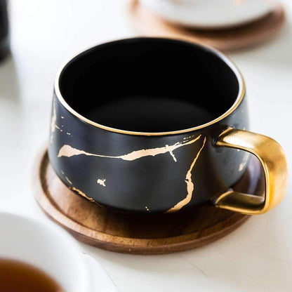 The Southern Atelier – Exquisite Ceramic Coffee Mug in Golden Marble Finish for a Refined Kitchen Elegance - The Southern AtelierSKU_1758918107234_891