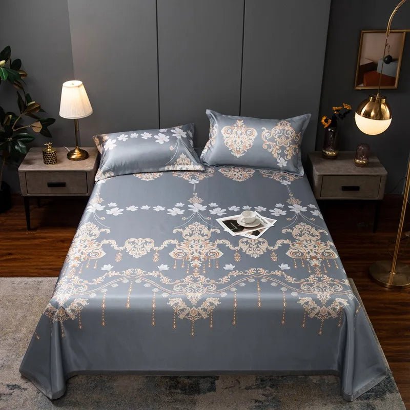 The Southern Atelier – Exquisite Floral Satin Bed Cover Set for Effortless Summer Elegance - The Southern AtelierSKU_1769008021487_132