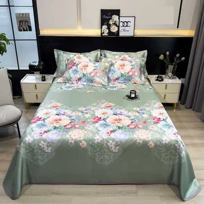 The Southern Atelier – Exquisite Floral Satin Bed Cover Set for Effortless Summer Elegance - The Southern AtelierSKU_1769008021487_157