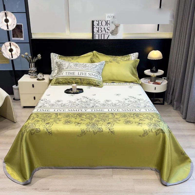 The Southern Atelier – Exquisite Floral Satin Bed Cover Set for Effortless Summer Elegance - The Southern AtelierSKU_1769008021487_178