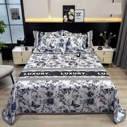 The Southern Atelier – Exquisite Floral Satin Bed Cover Set for Effortless Summer Elegance - The Southern AtelierSKU_1769008021487_274