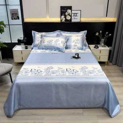 The Southern Atelier – Exquisite Floral Satin Bed Cover Set for Effortless Summer Elegance - The Southern AtelierSKU_1769008021487_375