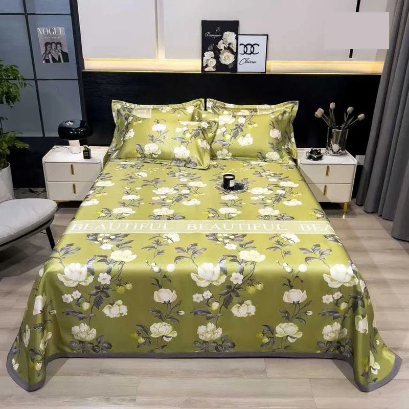The Southern Atelier – Exquisite Floral Satin Bed Cover Set for Effortless Summer Elegance - The Southern AtelierSKU_1769008021487_488