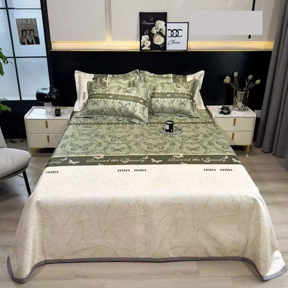 The Southern Atelier – Exquisite Floral Satin Bed Cover Set for Effortless Summer Elegance - The Southern AtelierSKU_1769008021487_517