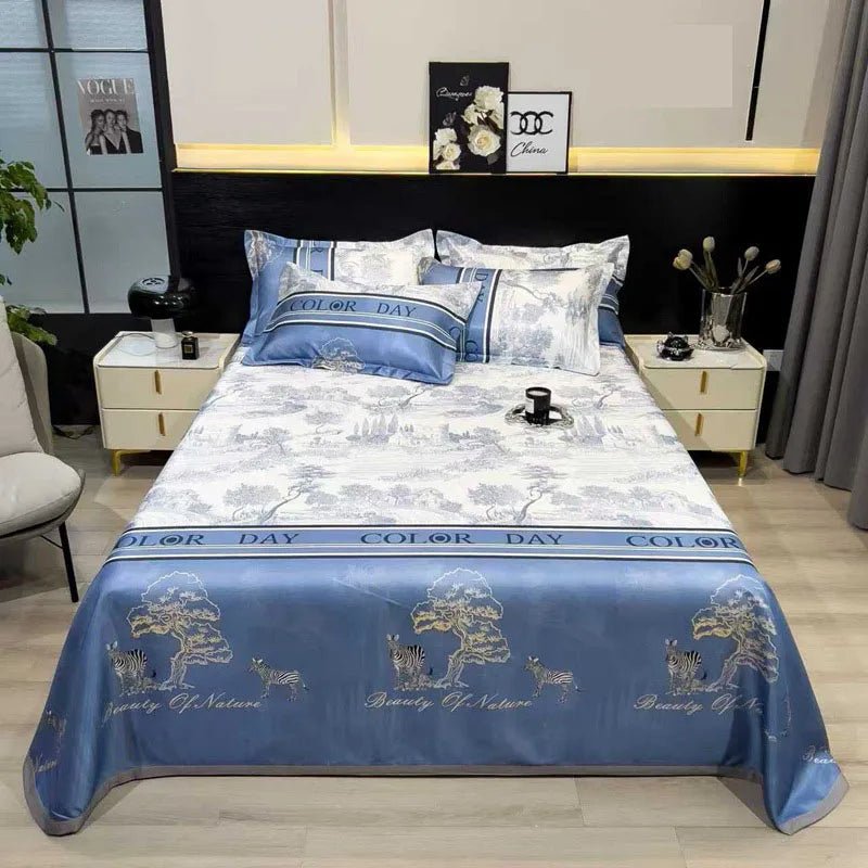 The Southern Atelier – Exquisite Floral Satin Bed Cover Set for Effortless Summer Elegance - The Southern AtelierSKU_1769008021487_572