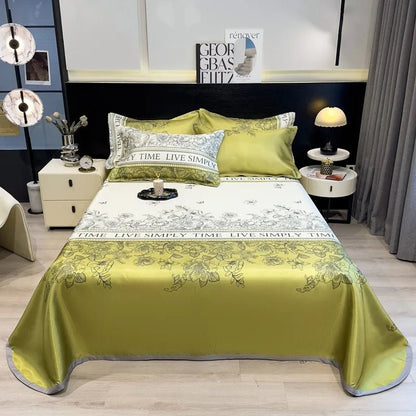 The Southern Atelier – Exquisite Floral Satin Bed Cover Set for Effortless Summer Elegance - The Southern AtelierSKU_1769008021487_629
