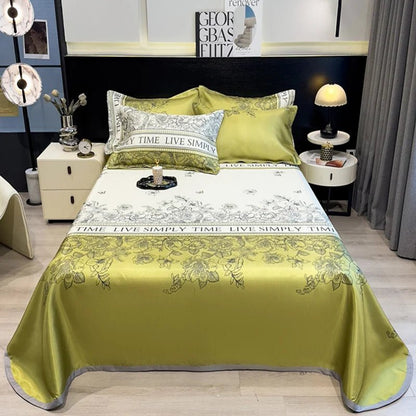 The Southern Atelier – Exquisite Floral Satin Bed Cover Set for Effortless Summer Elegance - The Southern AtelierSKU_1769008021487_7