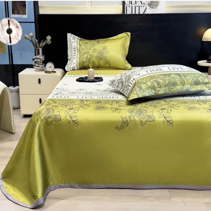 The Southern Atelier – Exquisite Floral Satin Bed Cover Set for Effortless Summer Elegance - The Southern AtelierSKU_1769008021487_7