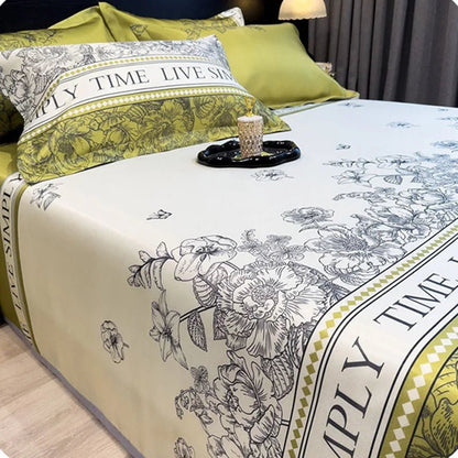 The Southern Atelier – Exquisite Floral Satin Bed Cover Set for Effortless Summer Elegance - The Southern AtelierSKU_1769008021487_7