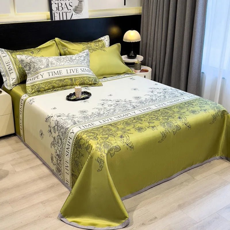 The Southern Atelier – Exquisite Floral Satin Bed Cover Set for Effortless Summer Elegance - The Southern AtelierSKU_1769008021487_7