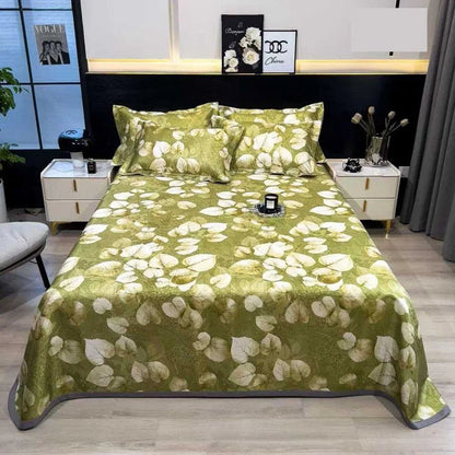 The Southern Atelier – Exquisite Floral Satin Bed Cover Set for Effortless Summer Elegance - The Southern AtelierSKU_1769008021487_783