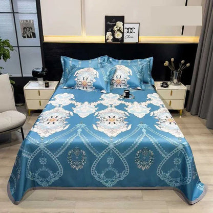 The Southern Atelier – Exquisite Floral Satin Bed Cover Set for Effortless Summer Elegance - The Southern AtelierSKU_1769008021487_809