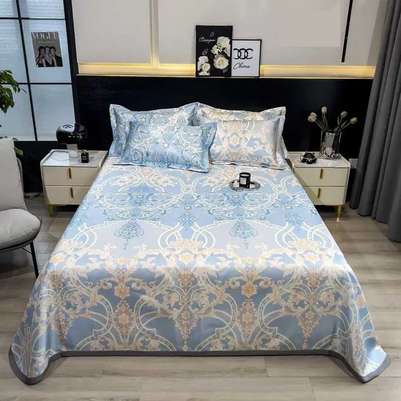 The Southern Atelier – Exquisite Floral Satin Bed Cover Set for Effortless Summer Elegance - The Southern AtelierSKU_1769008021487_95