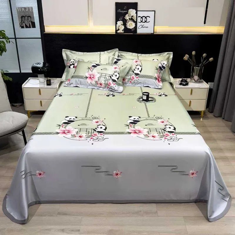 The Southern Atelier – Exquisite Floral Satin Bed Cover Set for Effortless Summer Elegance - The Southern AtelierSKU_1769008021487_969