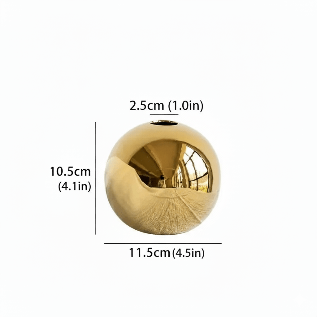 The Southern Atelier – Exquisite Golden Ceramic Sphere Vase for a Stylish and Sophisticated Décor - The Southern AtelierSKU_1763119115372_372