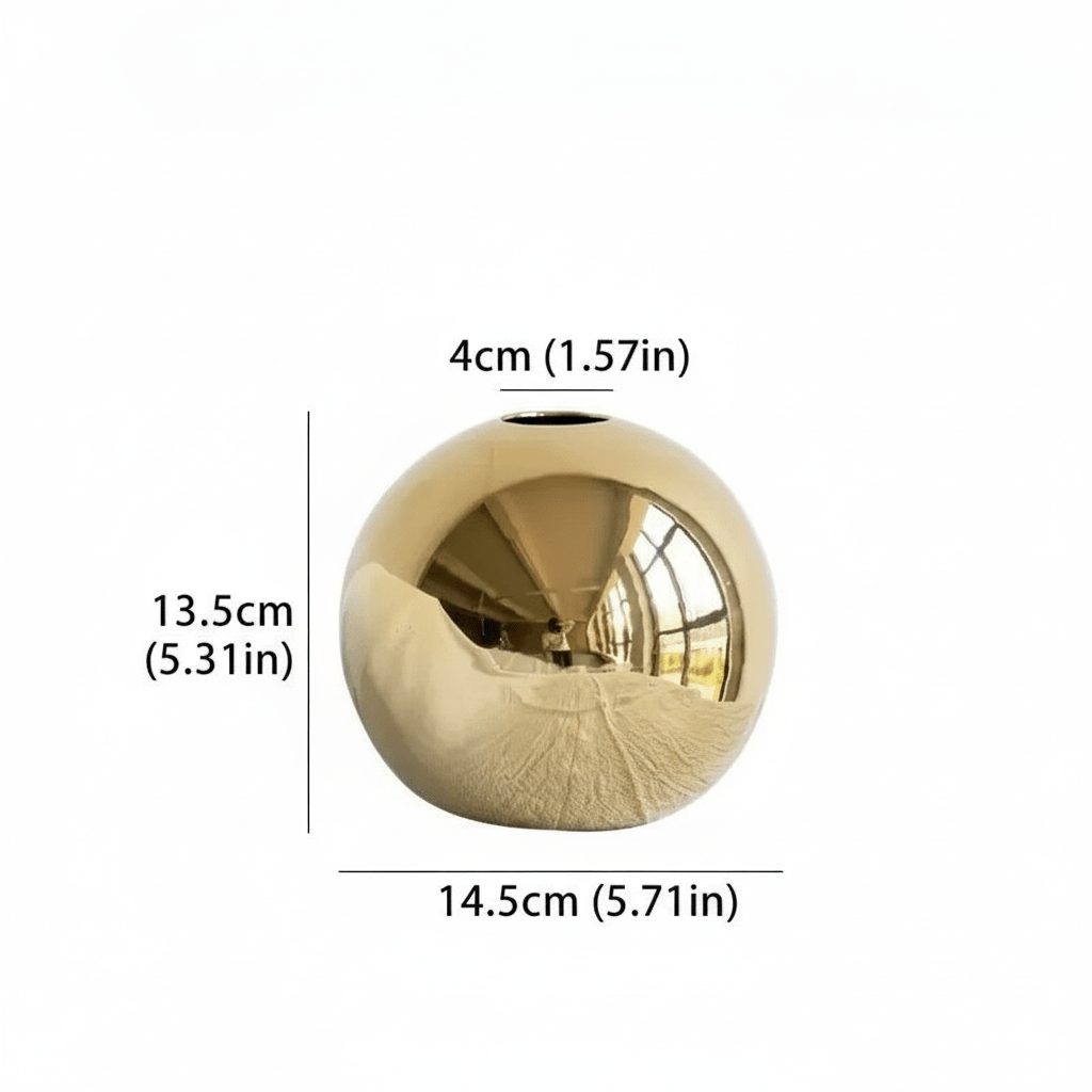 The Southern Atelier – Exquisite Golden Ceramic Sphere Vase for a Stylish and Sophisticated Décor - The Southern AtelierSKU_1763119115372_372