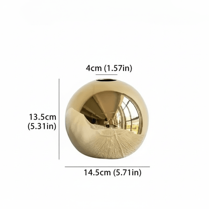 The Southern Atelier – Exquisite Golden Ceramic Sphere Vase for a Stylish and Sophisticated Décor - The Southern AtelierSKU_1763119115372_372