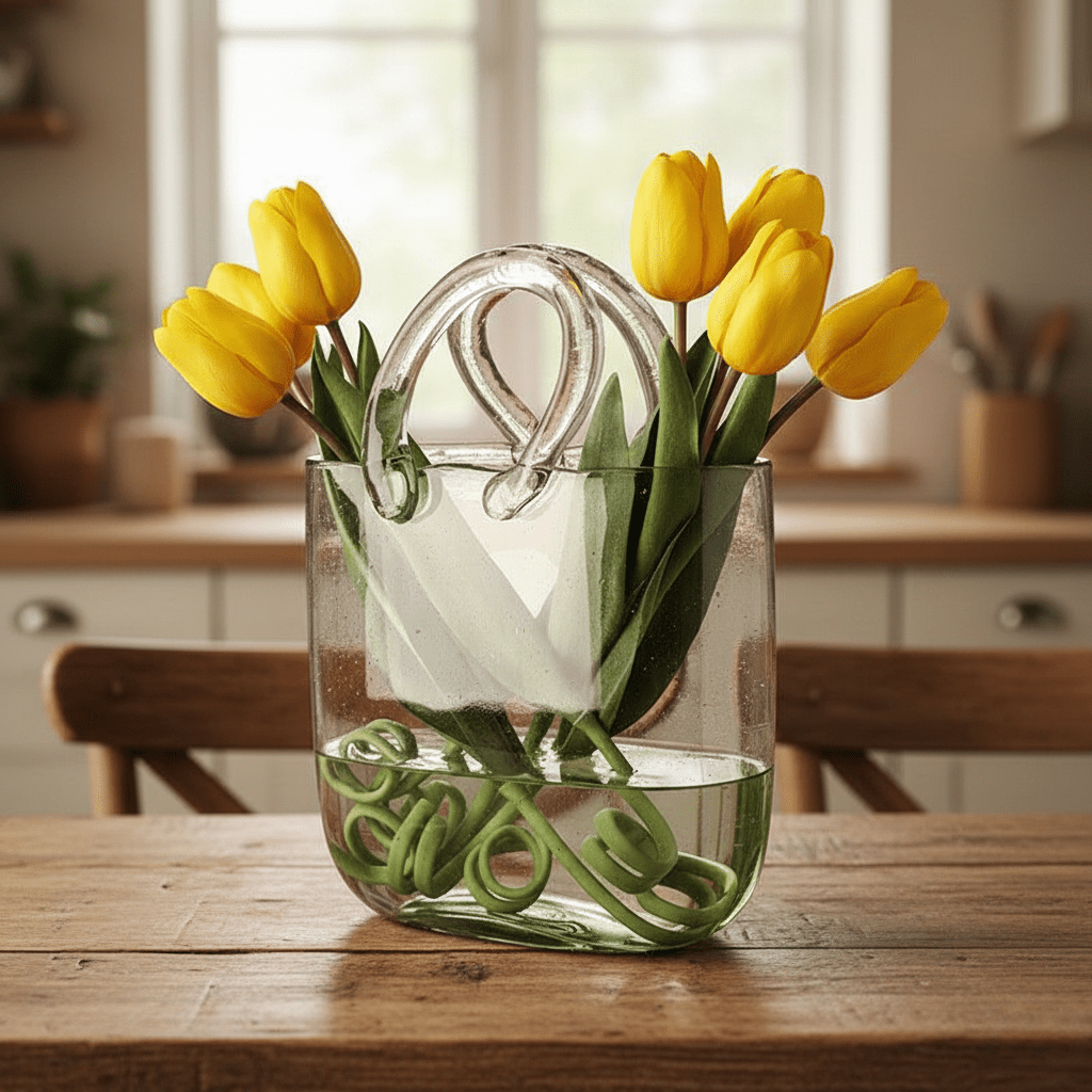 The Southern Atelier – Exquisite Handbag - Shaped Glass Vase for a Chic Touch - The Southern AtelierSKU_1765807274698_981