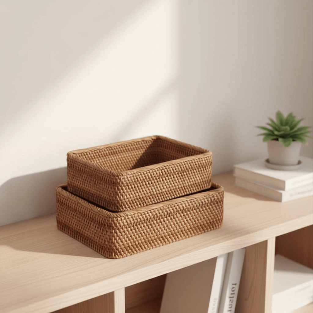 The Southern Atelier – Exquisite Handwoven Decorative Rattan Baskets for Elegant Home Organising, Infusing Natural Warmth - The Southern AtelierSKU_1763119050770_736