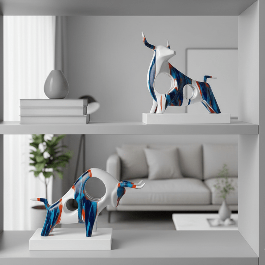 The Southern Atelier – Exquisite Norwegian Bull Figurine Crafted from Resin for a Sophisticated Touch - The Southern AtelierSKU_1766400552291_659