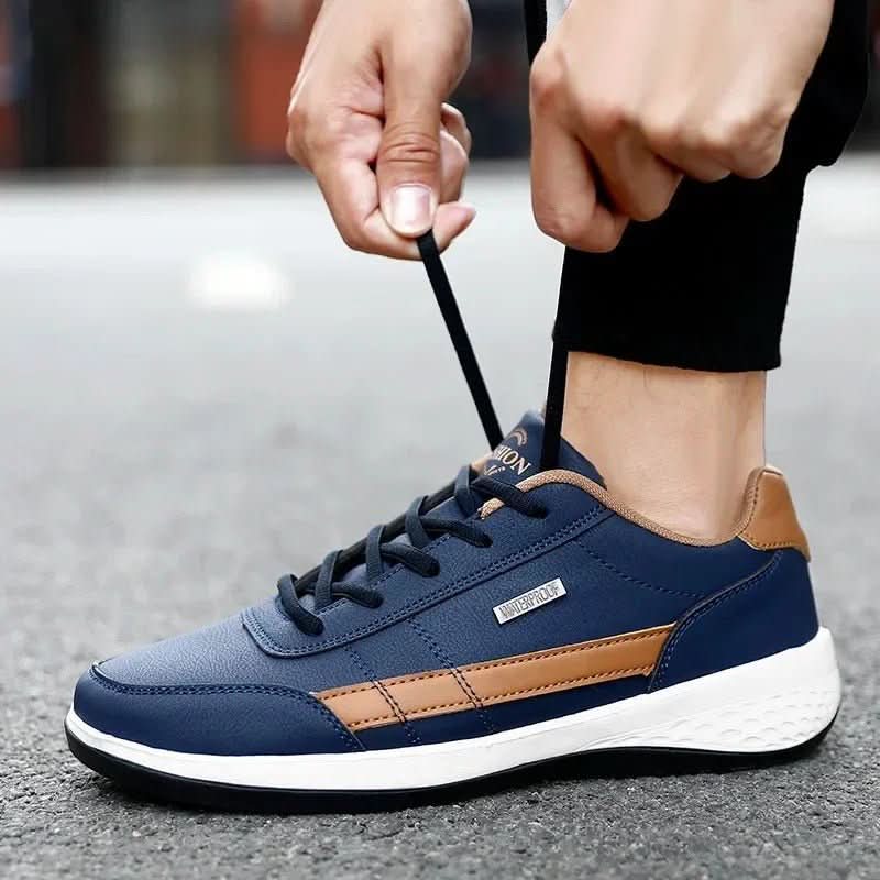 The Southern Atelier - Faux Leather Trainers with Cushioned Insole and Slip-Resistant Outsole for Everyday Wear - The Southern AtelierSKU_1784316722536_53